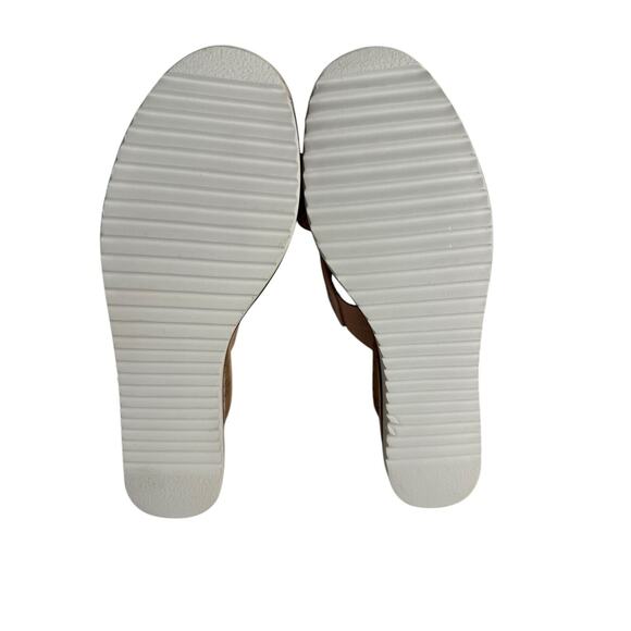 BCBGeneration Womens Habanna Cork Wedge Sandal Size 9 Pink & Silver Vegan Lthr - Picture 4 of 8